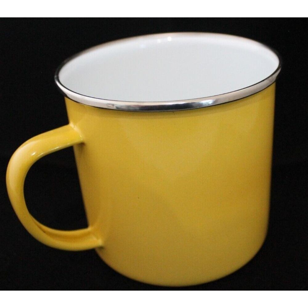 Old Navy Enamel Mug, Sun Design Coffee Yellow Large Cup 22 Oz - Picture 4 of 4